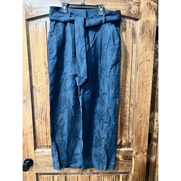 Veronica Beard Witha Pant Women's Textured Designs Tie Belt Black Size 12 NWT
